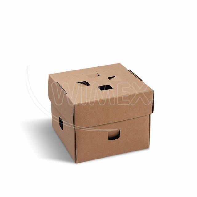 Burger box (PAP FSC Mix) rozkladací nepremastiteľný kraft 120 x 120 x 100 mm [100 ks]_1