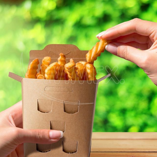 Box na hranolky (PAP FSC Mix) nepremastiteľný kraft 150 g [50 ks]_6