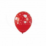 Nafukovací balónik Srdce bielo/červený O30cm L [100 ks]_1