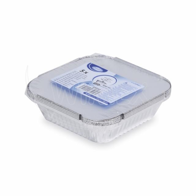 Miska (ALU) hranatá 158 x 158 x 34 mm 560ml + viečko [5 sád]_1