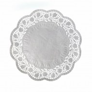 Dekoračná krajka (PAP) okrúhla biela O36cm [6 ks]_1