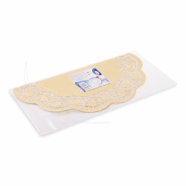 Dekoračná krajka (PAP/ALU) okrúhla zlatá O36cm [4 ks]_2