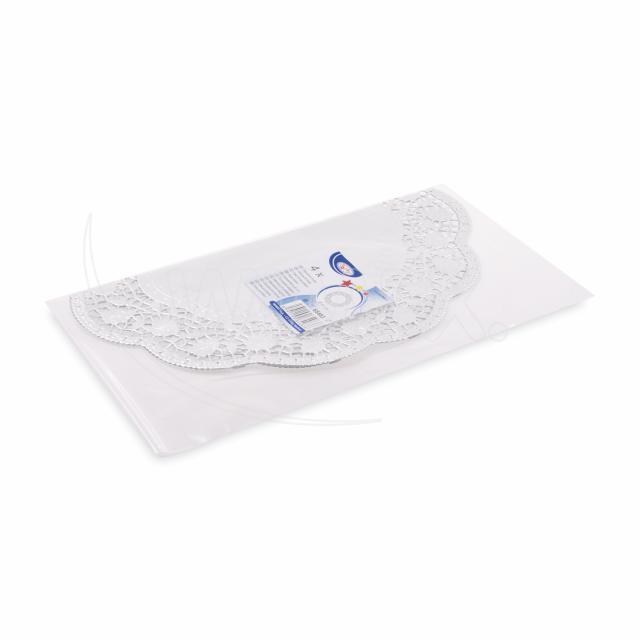 Dekoračná krajka (PAP/ALU) okrúhla strieborná O32cm [4 ks]_5