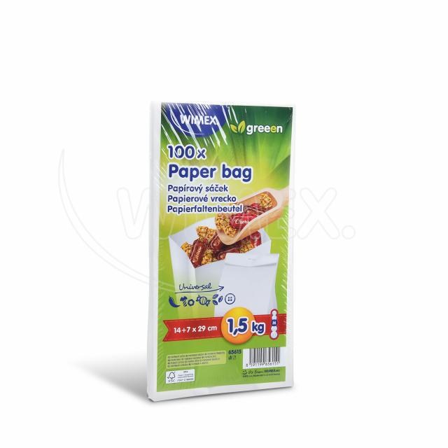 Papierové vrecko (FSC Mix) s bočným skladom biele 14+7 x 29 cm1,5kg [100 ks]_1
