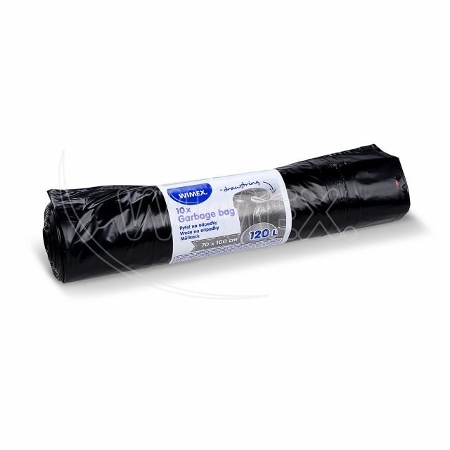 Vrece na odpadky (LDPE) zaťahovacie čierne 70 x 100 cm 120L [10 ks]_1