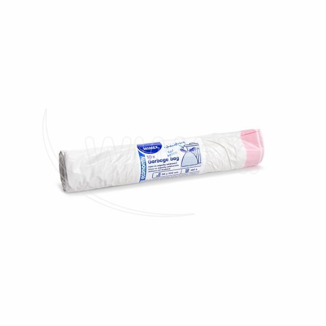 Vrece na odpadky (LDPE) ECONOMY zaťahovacie biele 70 x 100 cm 120L [10 ks]_2