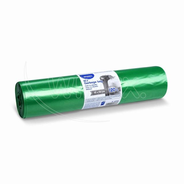 Vrece na odpadky (LDPE) zelené 70 x 110 cm 120L [25 ks]_6