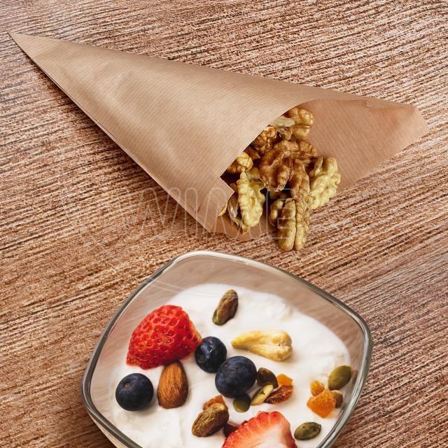 Papierový kornút (FSC Mix) kraft 23 x 23 cm 250g viazaný [1000 ks]_3