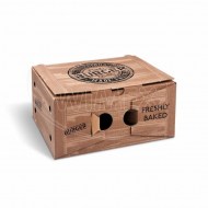 Burger box (mikrovlnitá lepenka) 2dielny kraft s potlačou 210 x 160 x 100 mm [100 ks]_1