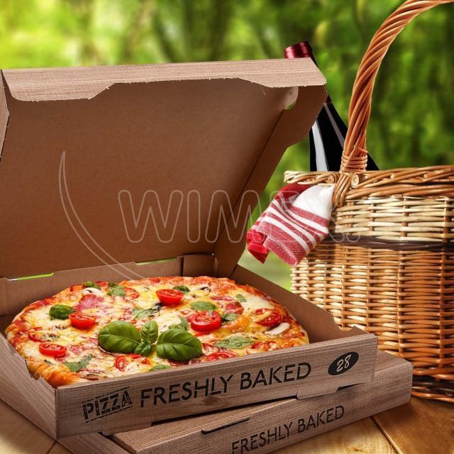 Prémiová krabica na pizzu z vlnitej lepenky 32 x 32 x 3 cm [100 ks] - extra pevnosť_3