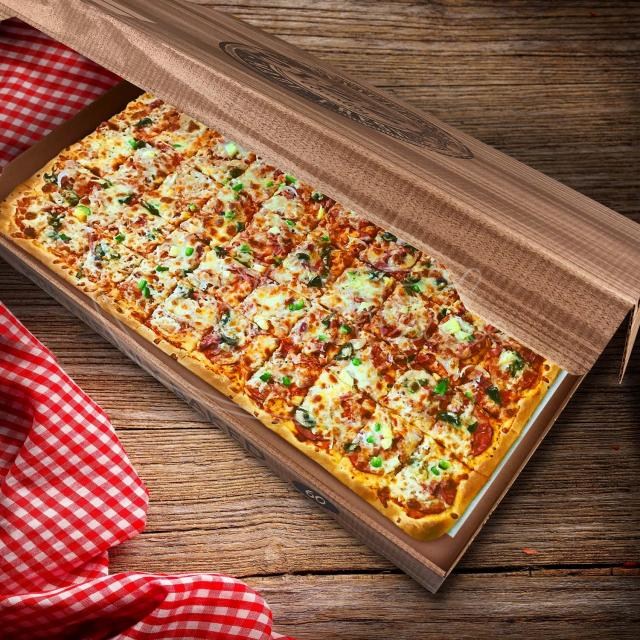 Krabica na pizzu (mikrovlnitá lepenka) kraft 60 x 40 x 5 cm [50 ks]_6