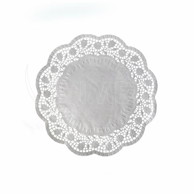 Dekoračná krajka (PAP) okrúhla biela O24cm [100 ks]_1