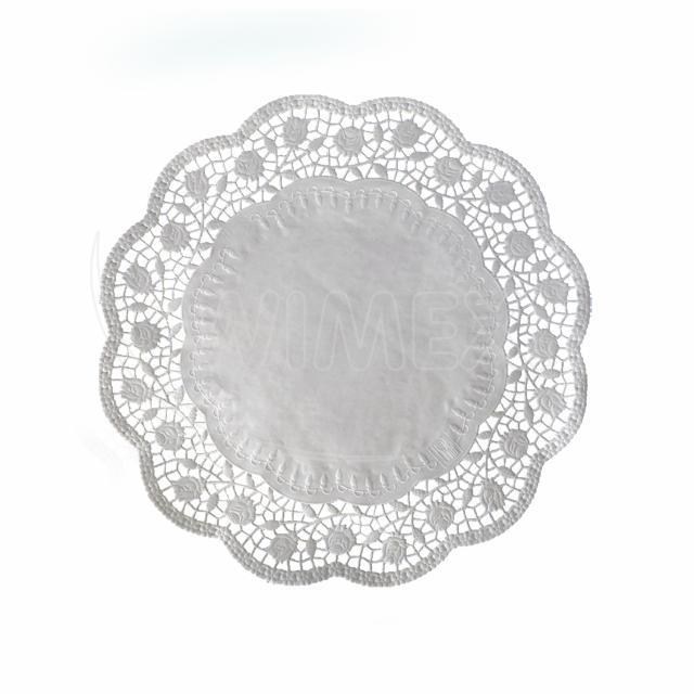 Dekoračná krajka (PAP) okrúhla biela O28cm [100 ks]_7