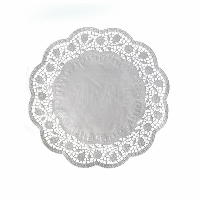 Dekoračná krajka (PAP) okrúhla biela O28cm [100 ks]_1