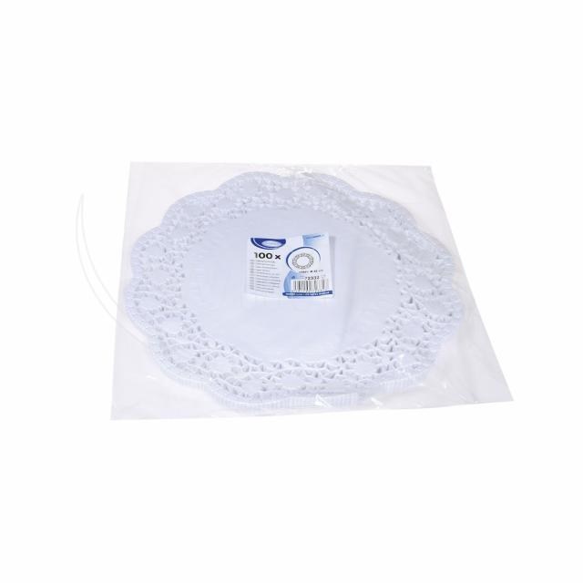 Dekoračná krajka (PAP) okrúhla biela O32cm [100 ks]_5