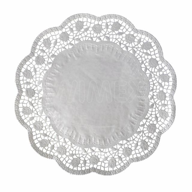 Dekoračná krajka (PAP) okrúhla biela O40cm [100 ks]_1