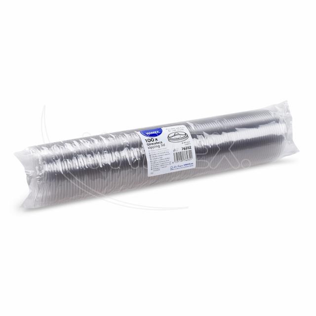 Viečko s otvorom na pitie (rPET) bez slamky priehľadné pre pohár O90mm [100 ks]_5