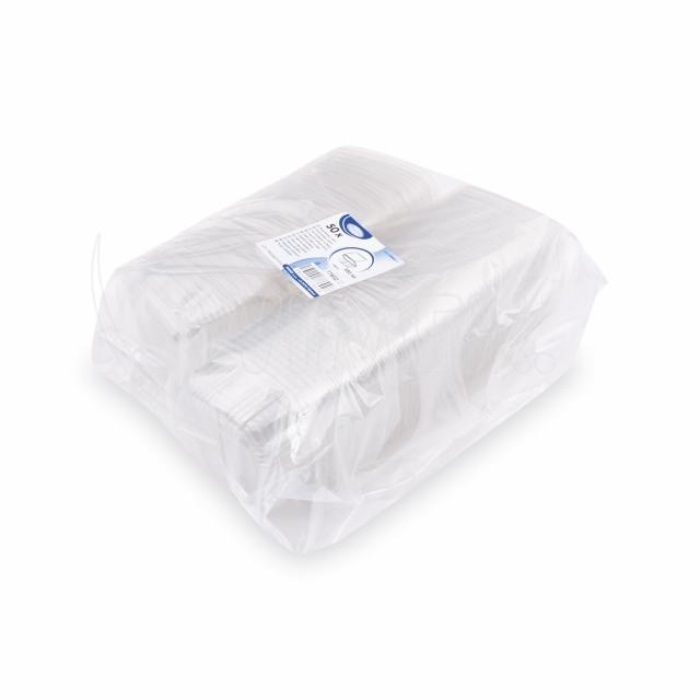 Miska (rPET) s viečkom hranatá priehľadná 250ml [50 ks]_1