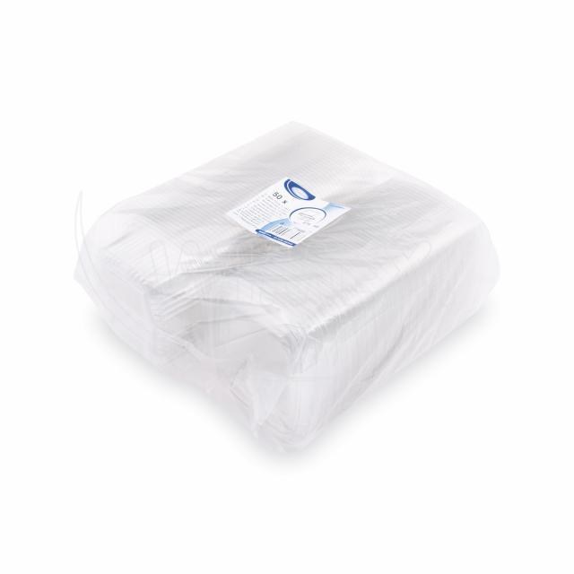 Miska (rPET) s viečkom hranatá priehľadná 375ml [50 ks] - Dopredaj_4