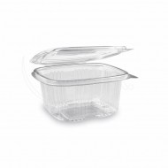 Miska (rPET) s viečkom hranatá priehľadná 500ml [50 ks] - Dopredaj_1