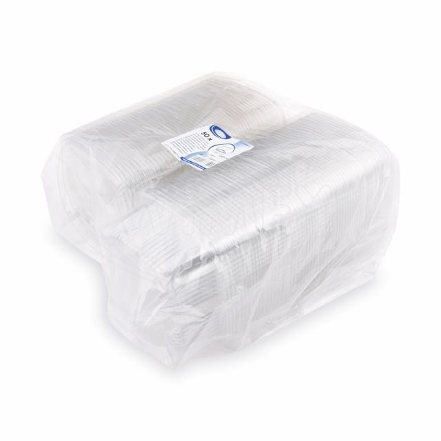 Miska (rPET) s viečkom hranatá priehľadná 1000ml [50 ks]_4