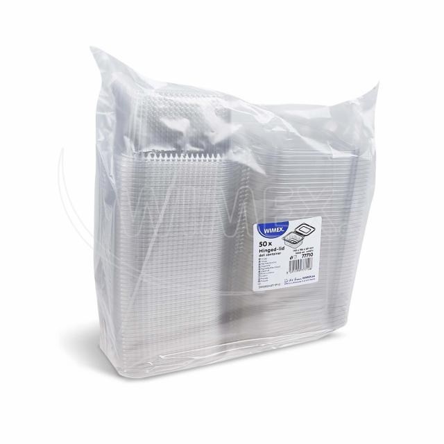 Miska (rPET) s viečkom hranatá priehľadná 1000ml [50 ks]_2