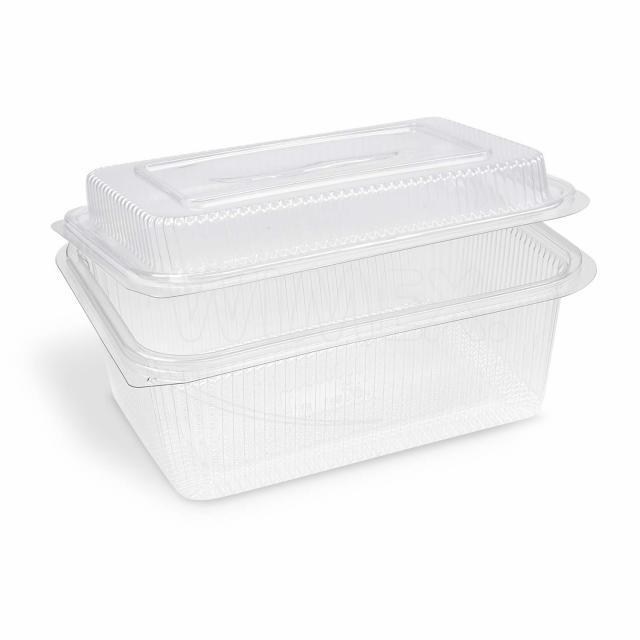 Miska (rPET) s viečkom hranatá priehľadná 2000 + 450 ml [50 ks]_3