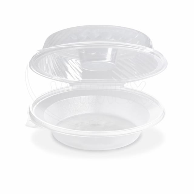 Šalátová miska (PP) s viečkom na dressing misku priehľadná 1600ml [25 ks]_7