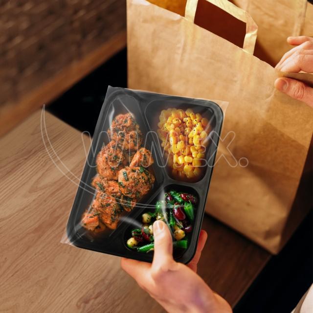 Menu misa (PP) extra-pevná 3dielná čierna 227 x 178 x 49 mm [50 ks]_2